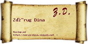 Zárug Dina névjegykártya